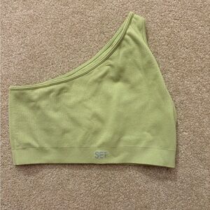 Lime Green SET Active One Shoulder Sports Bra